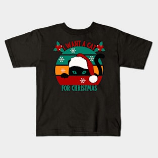 I want a cat for Christmas Kids T-Shirt